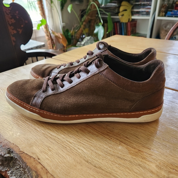 Allen Edmonds Port Washington Brown Suede Lace up Sneakers 11.5 D Casual Derby - Picture 3 of 9